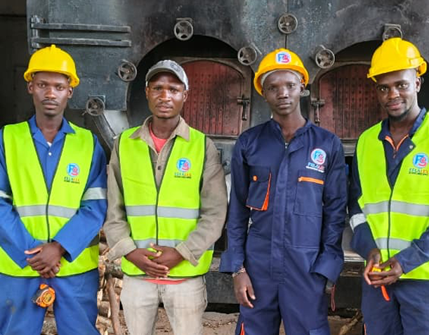 Engineering team in safety gear